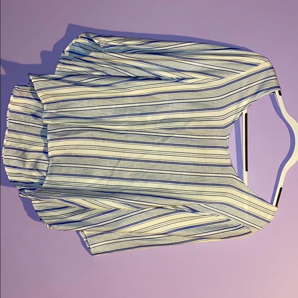 Flowy Striped Blue & White Blouse